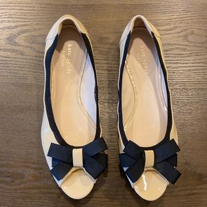 Kate Spade New York Cream Peep Toe Flats Size 8
